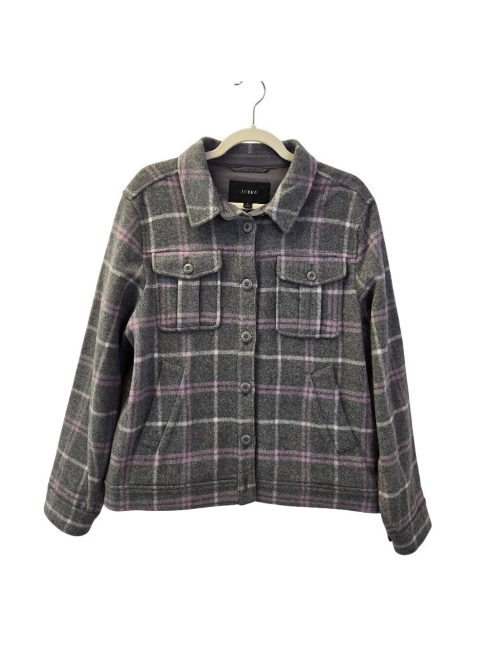 NWT J. Crew Wool Blend Plaid Shirt Jacket Shacket Size Large
